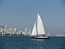 Sailing in calm waters of Biscayne Bay