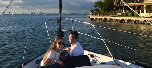 romantic boat proposal in Miami